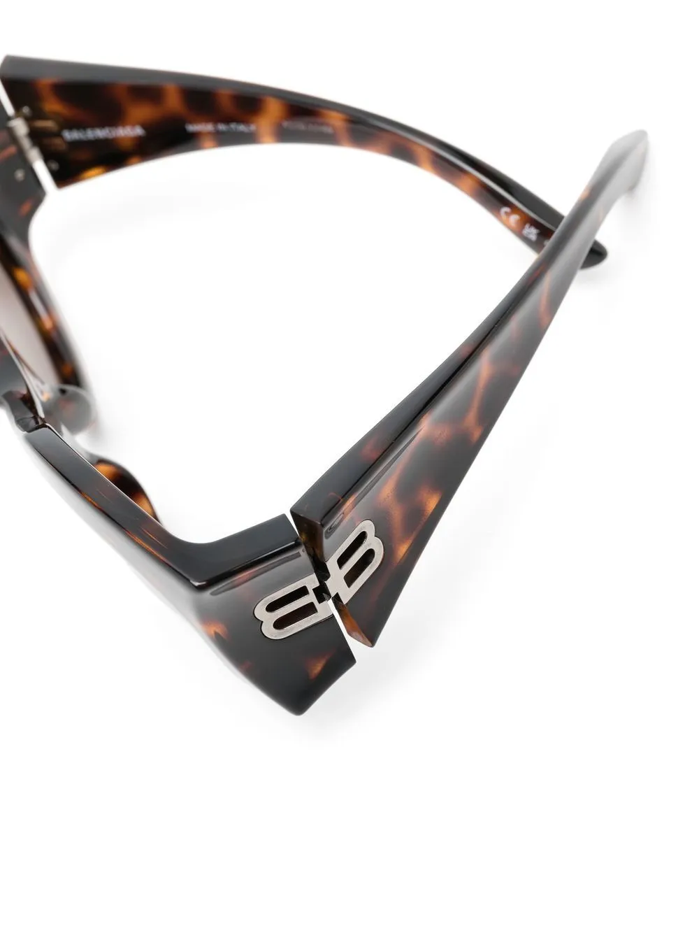 Солнцезащитные очки черепаховой расцветки Balenciaga Eyewear, зеленый — фото 3