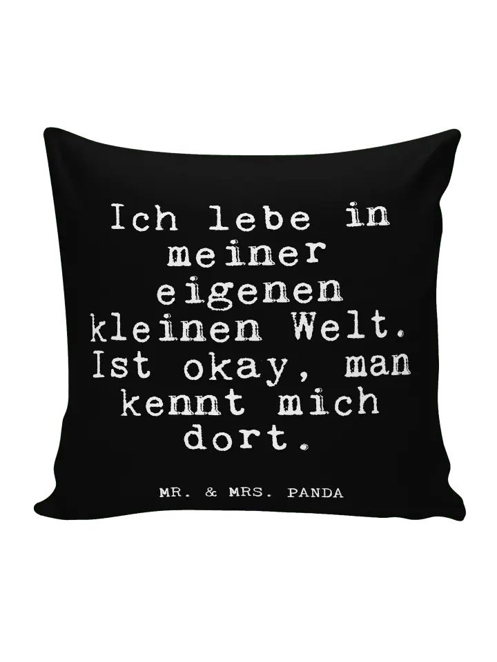 

Подушка Mr & Mrs Panda 40x40 Ich lebe, черный