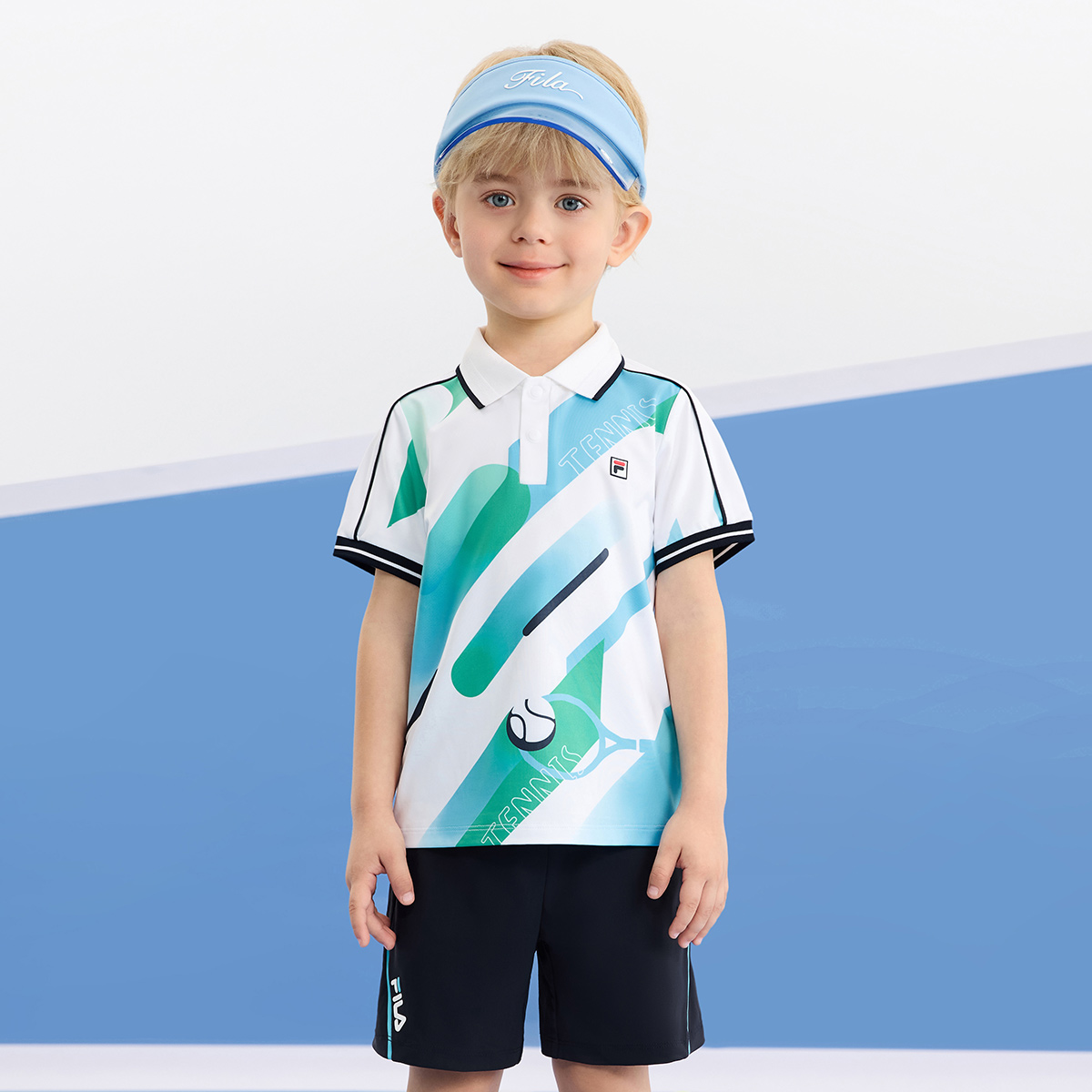 Поло с принтом по всей поверхности для детей 3-7 лет FILA KIDS, All Over Print-Fza — фото 4