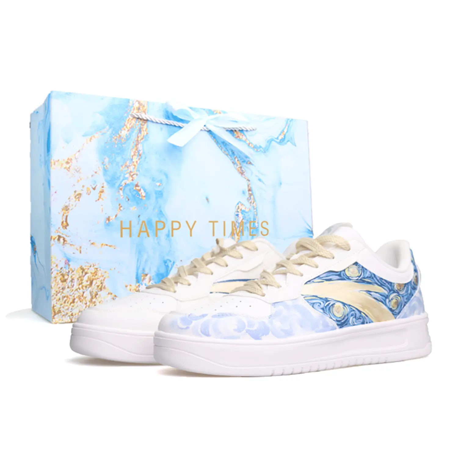 

ANTA Удобные нескользящие износостойкие легкие низкие кеды унисекс бело-синие бело-синие, цвет White Blue (Shopping Bag)