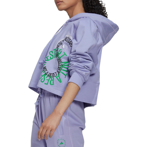 Толстовка by stella mccartney cropped hoodie Adidas, фиолетовый — фото 4