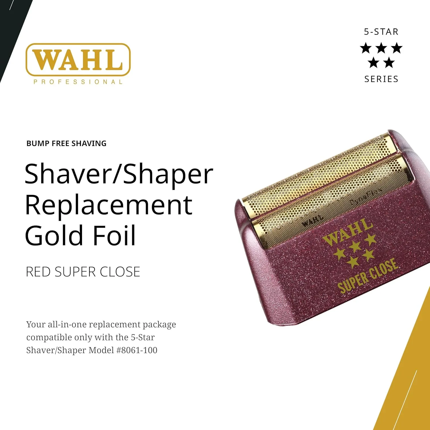 Сменная сетка для бритвы Wahl Professional 5 Star Series, обеспечивает сверхчистое бритье, гипоаллергенная, золотистого цвета., Gold — фото 2