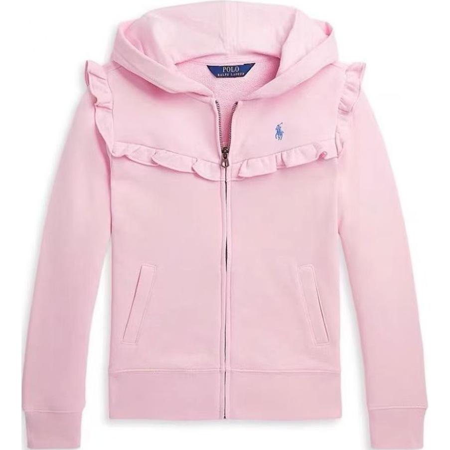 Кардиган с капюшоном и вышитым логотипом Polo Ralph Lauren, розовый — фото 3