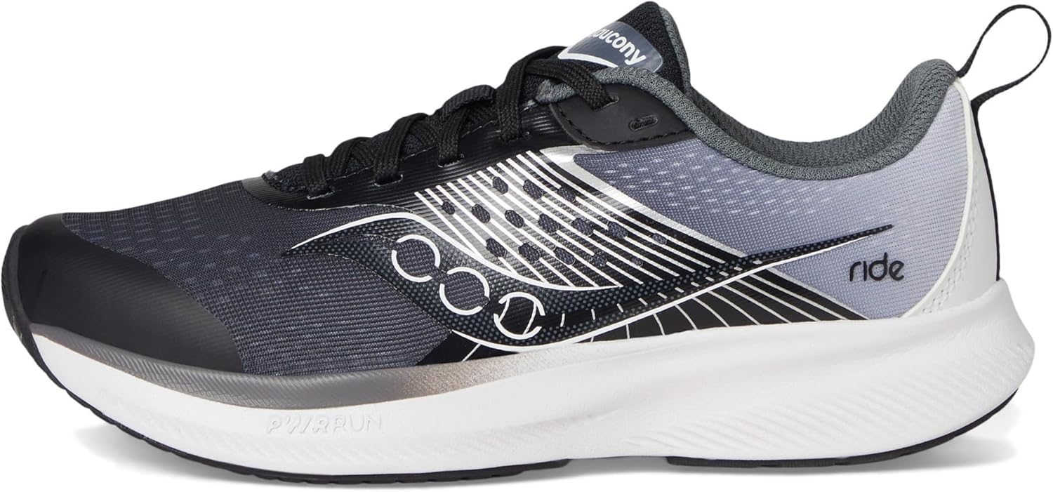 Детские кроссовки Saucony Unisex-Child Ride Kidz, белый/черный — фото 4
