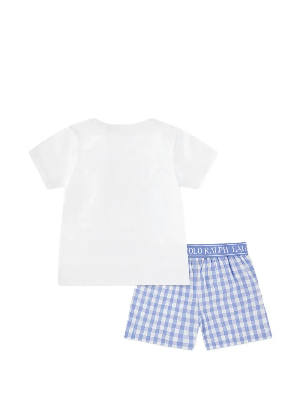 Комплект шорт в клетку с логотипом Polo Ralph Lauren Kids, синий — фото 2