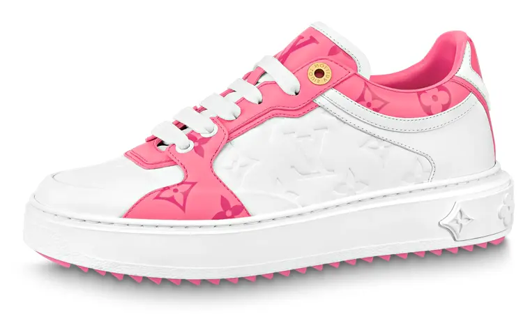Кроссовки LOUIS VUITTON Time Out Sneakers 'White And Pink Monogram' Women's