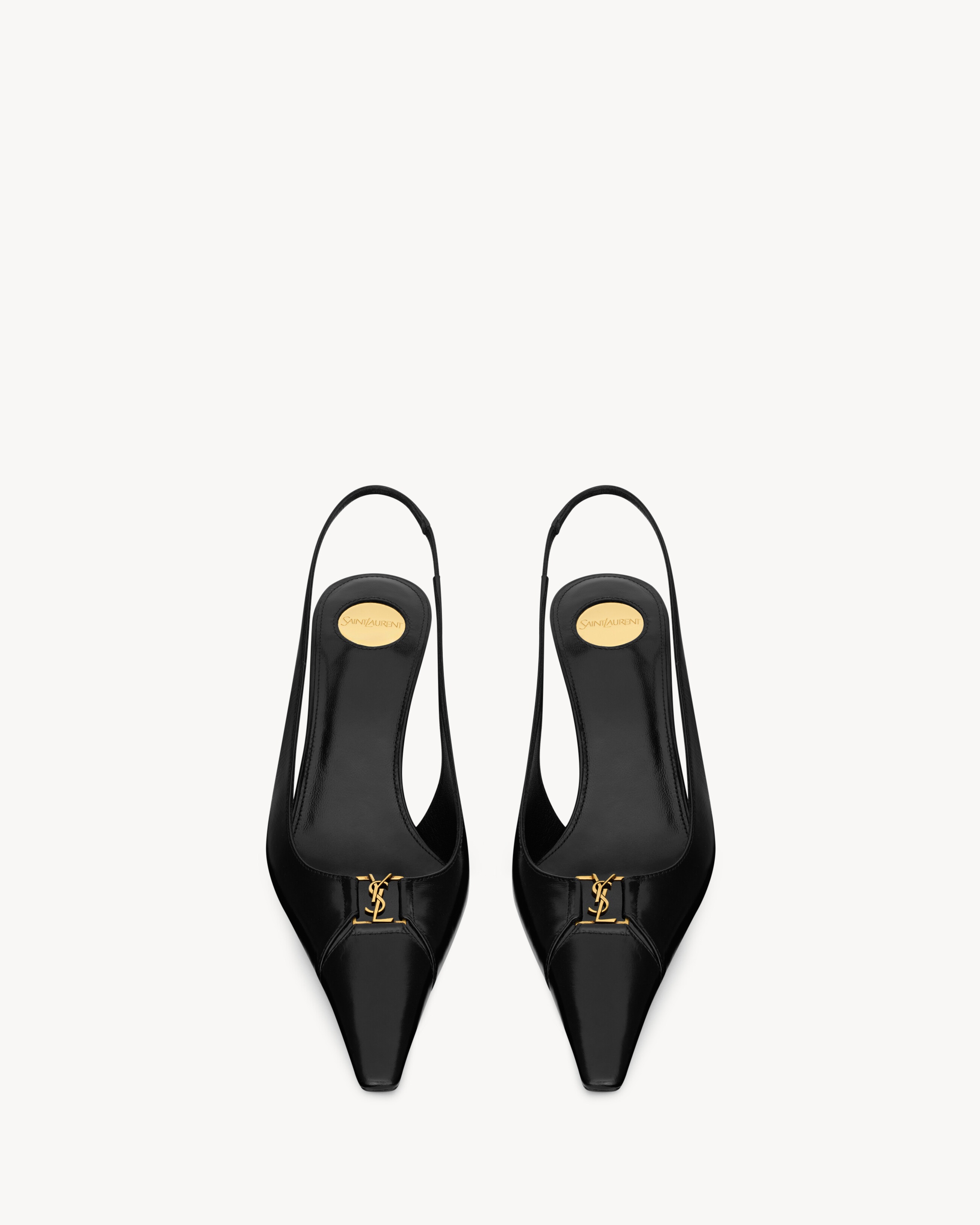 Туфли-лодочки с ремешком на пятке BABYLONE BRETEUIL из гладкой кожи Saint Laurent, черный — фото 2