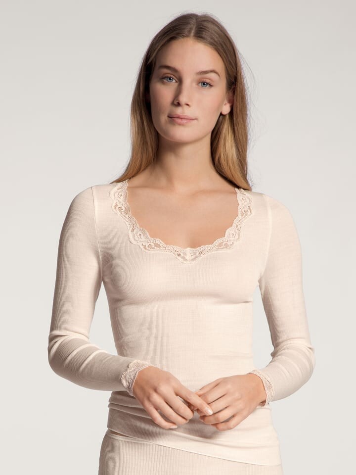 

Лонгслив Calida Shirt, цвет light ivory