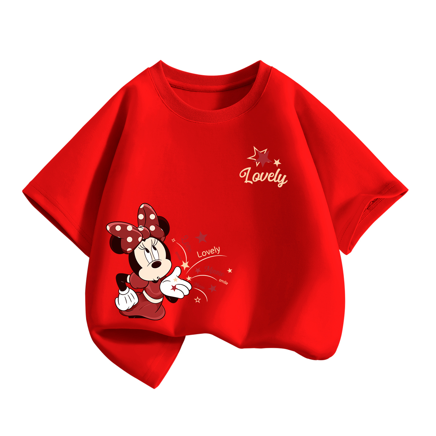 

Детская футболка с круглым вырезом, средней толщины Disney, di yan mars k красный