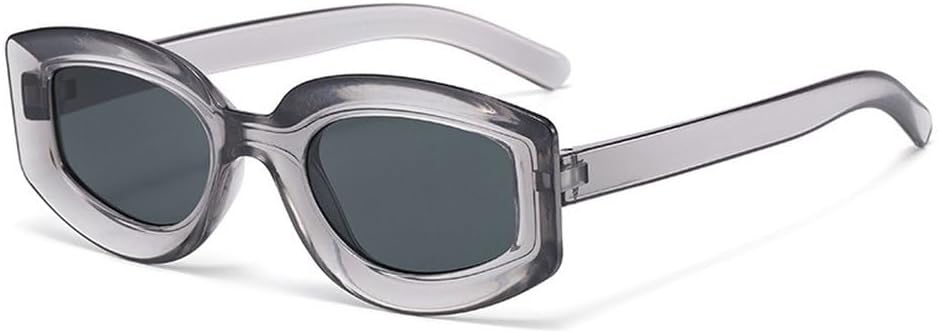 

SO&EI Модные квадратные солнцезащитные очки Jelly Color для женщин, защита от УФ-излучения UV400, ретро-стиль, панк-стиль, синие и розовые солнцезащитные очки для мужчин SKFGNX, Grey Grey