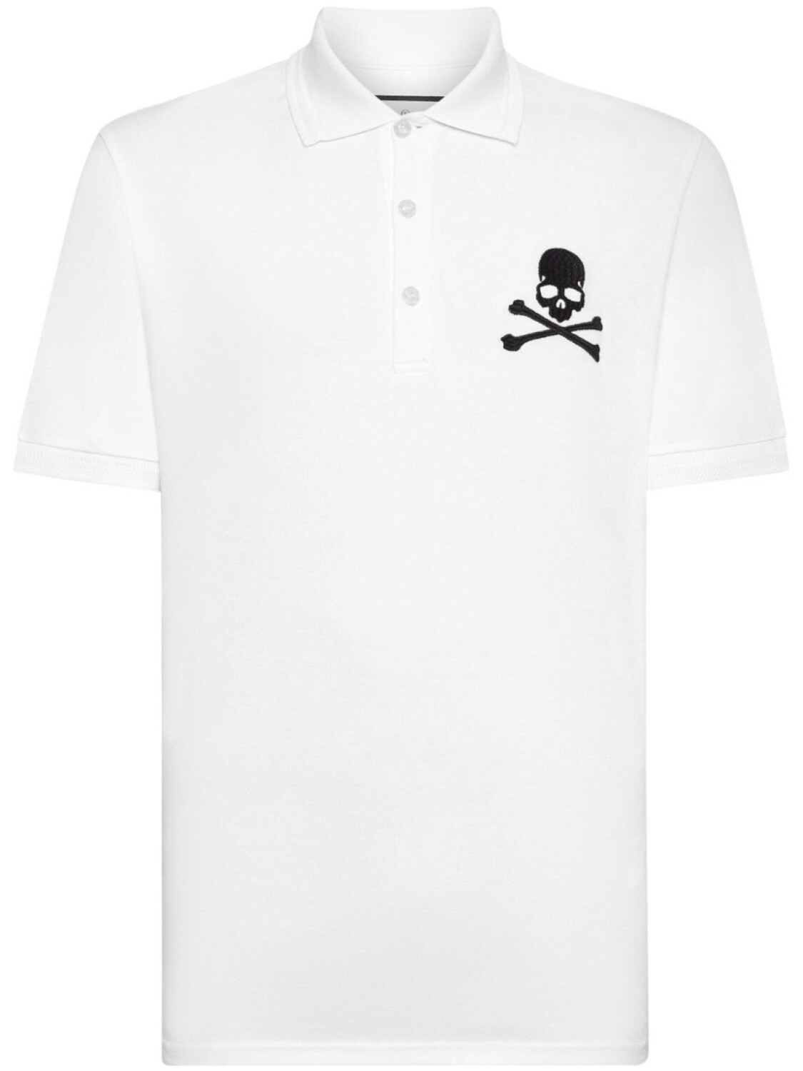 

Philipp Plein рубашка поло с принтом Skull & Bones, белый