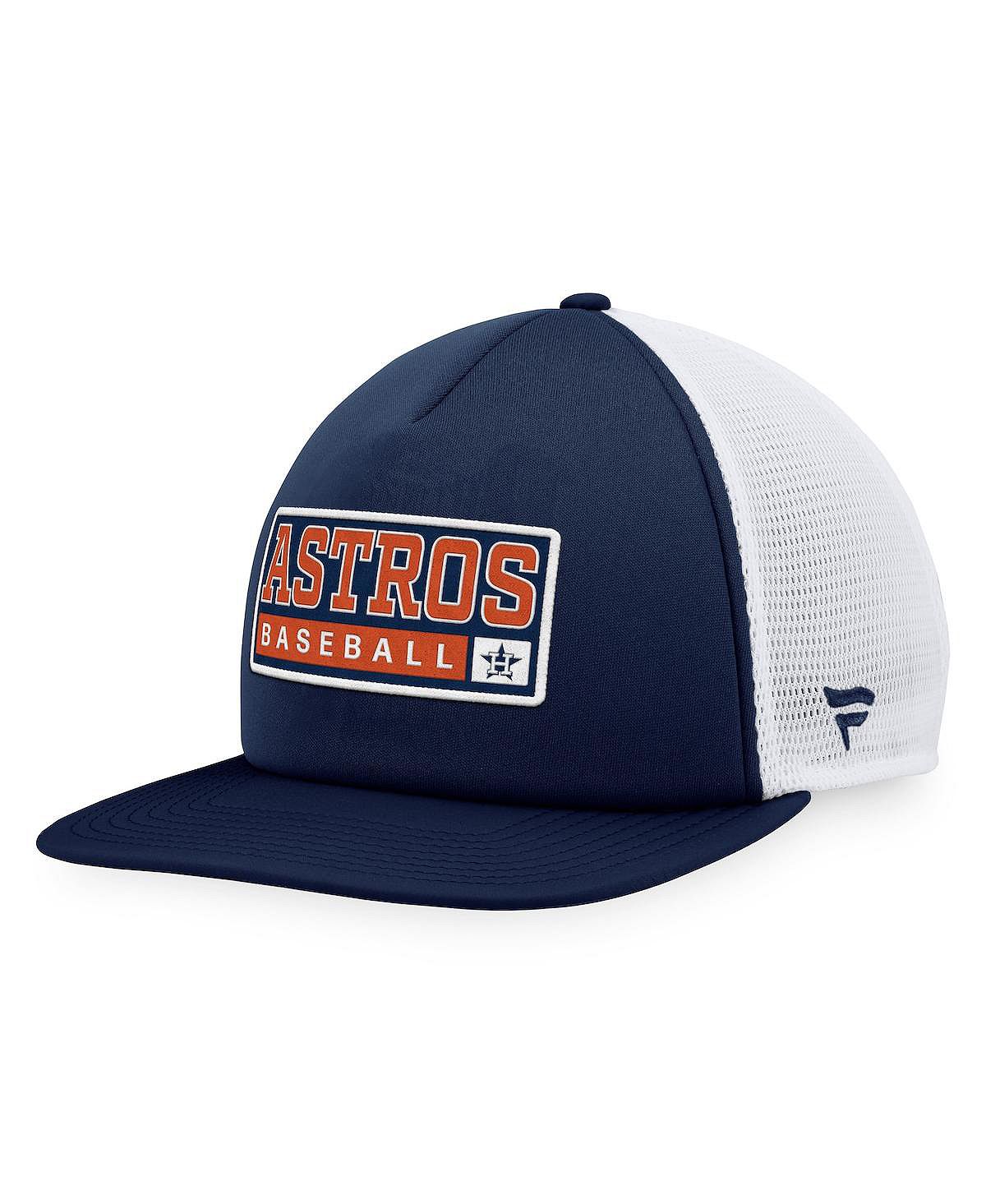 

Мужская темно-синяя белая кепка Houston Astros Foam Trucker Snapback Majestic