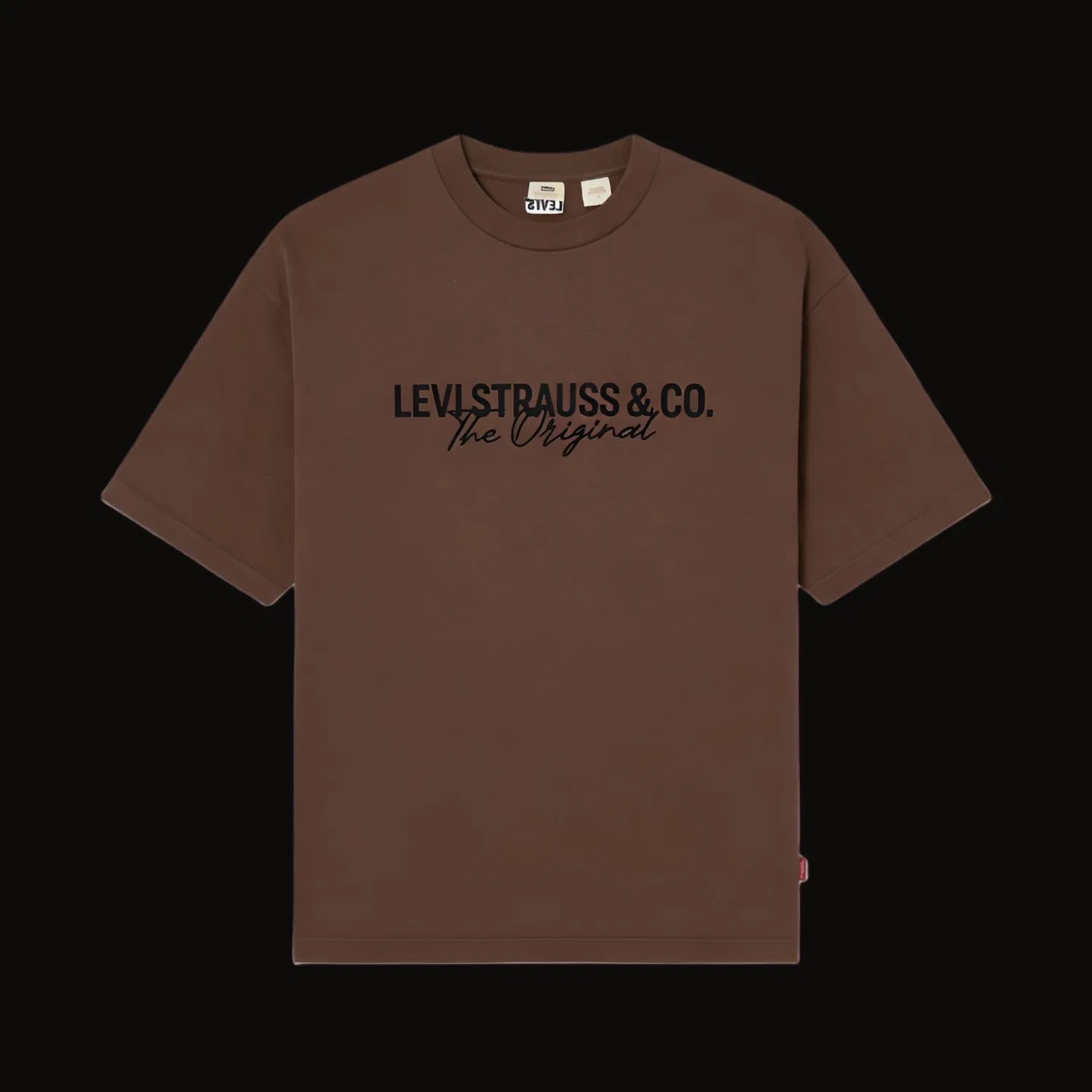 Футболка унисекс brown с круглым вырезом, средней посадки Levis — фото 3