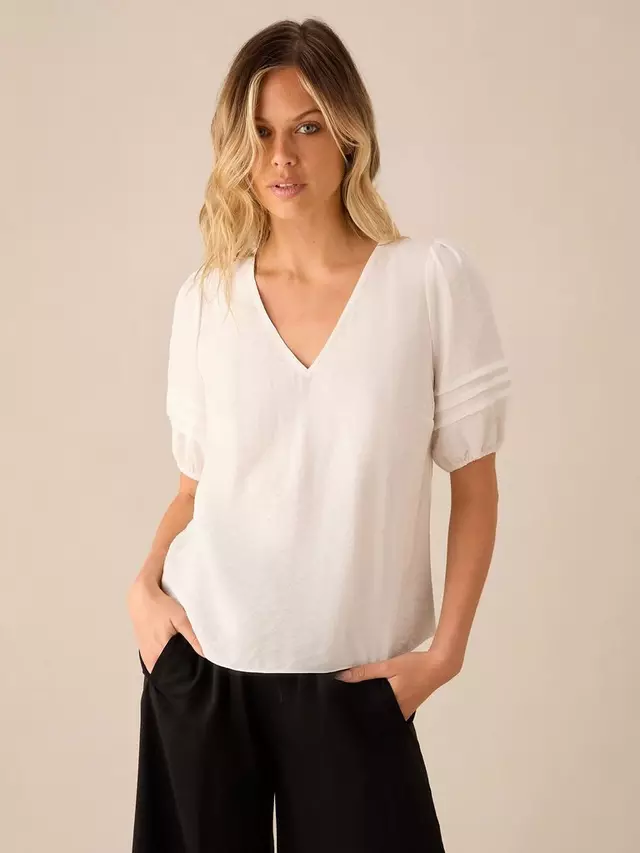 

Топ Ro&Zo Pleat Sleeve, белый
