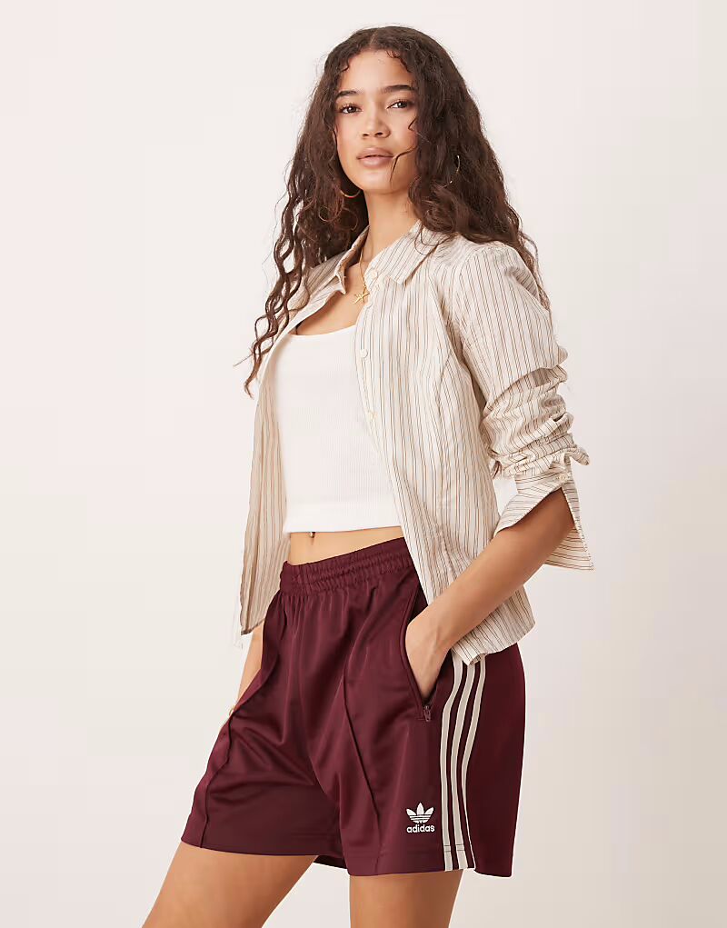 Шорты Adidas Originals Firebird бордового цвета — фото 4