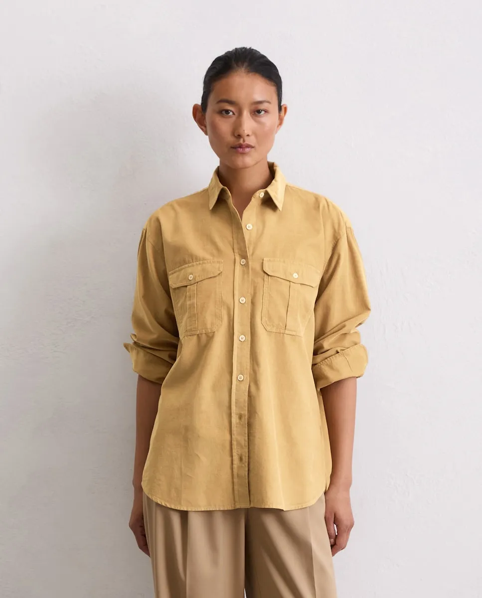 

Женская свободная блузка из тонкого вельвета из смеси органического хлопка и лиоцелла MARC O'POLO, бежевый