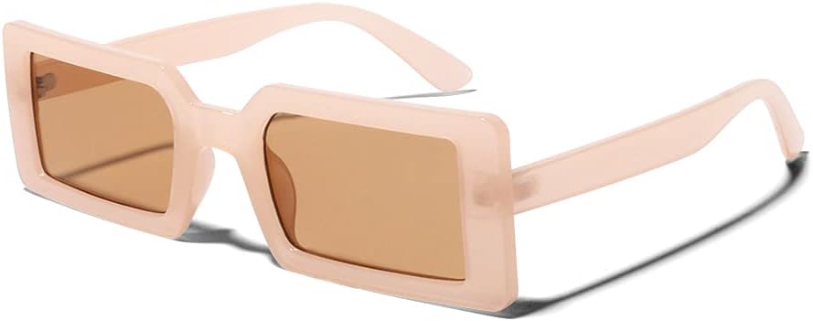 

Женские солнцезащитные очки ShadyVEU с плоской верхней частью, винтажной прямоугольной оправой и градиентными линзами, в толстой оправе, Beige Frame / Light Brown Lens