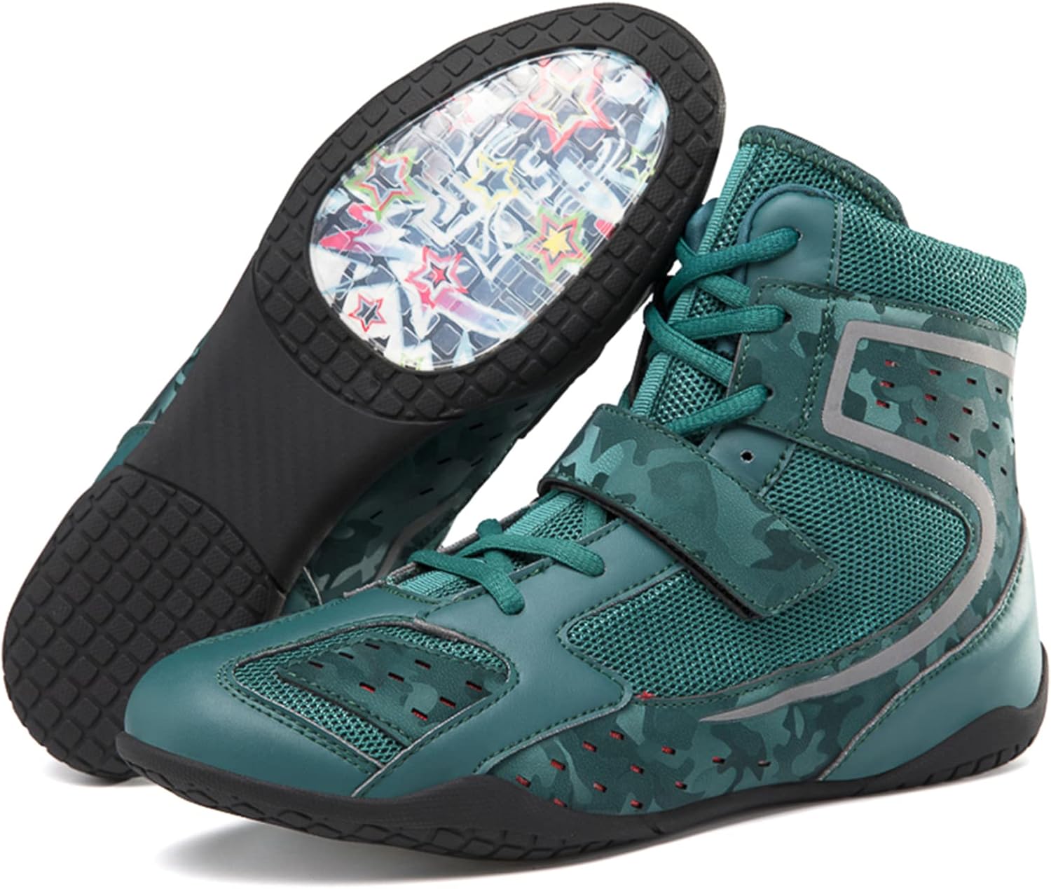 

Мужские и женские высокие борцовские и боксерские кроссовки с нескользящей подошвой, дышащие, для занятий спортом и тренировок Rexsvan, зеленый