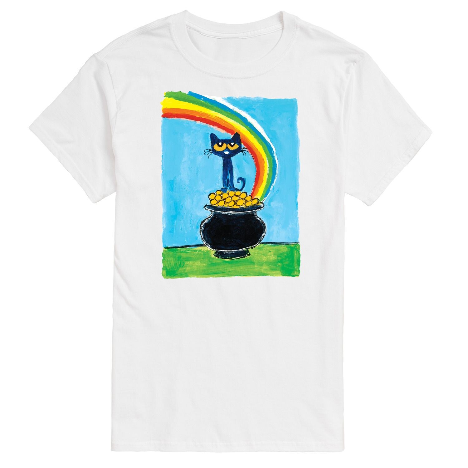 

Футболка Big & Tall Pete The Cat Pot Of Gold License, белый