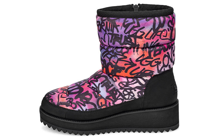 Угги женские UGG Ridge Graffiti Pop, черный / фиолетовый