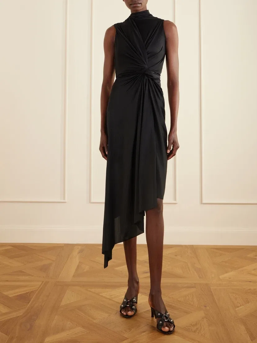Босоножки City из мятой кожи с украшениями BALENCIAGA, черный — фото 4