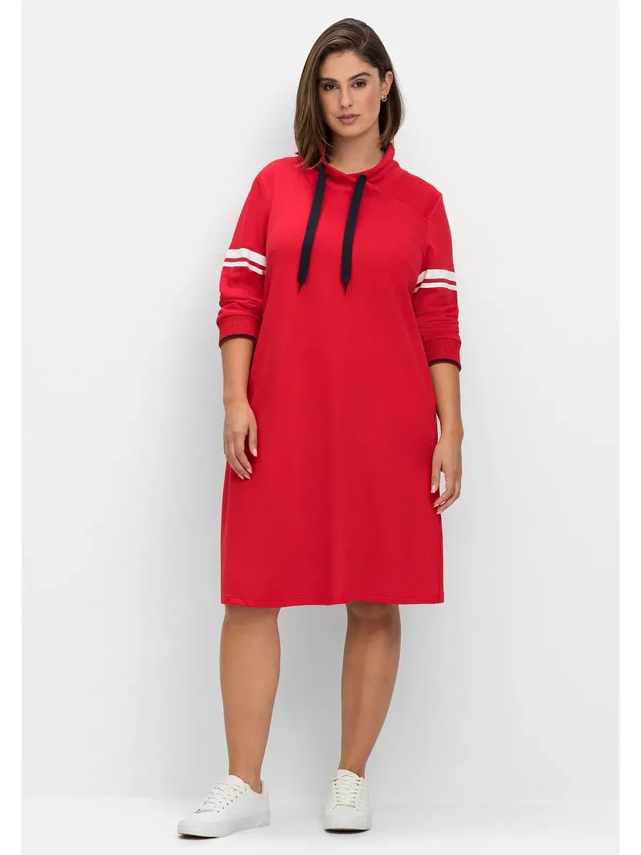 

Платье-свитшот Sheego "Большие размеры", с широким воротником, легкого А-силуэта, красный