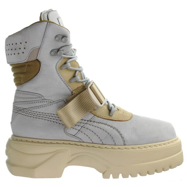 Зимние разноцветные женские ботинки из нубука X Fenty Dove Lark Puma, серый