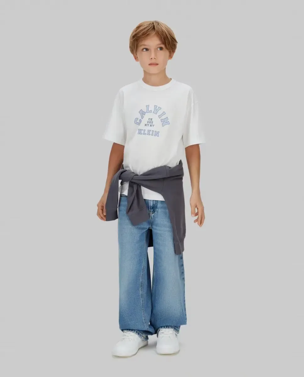 Детская футболка в стиле varsity Calvin Klein, белый — фото 4