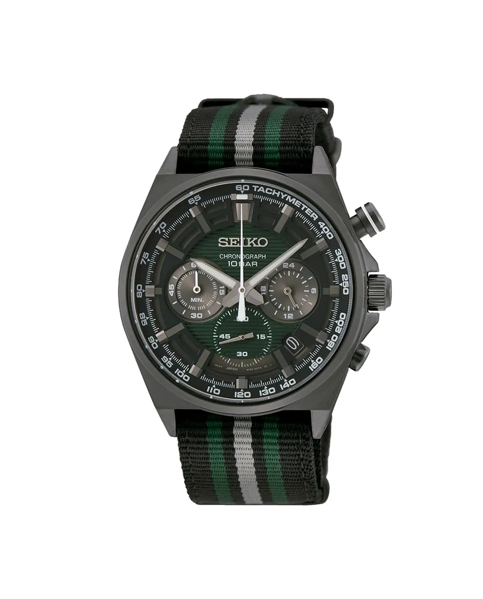 

Мужские часы Neo sports SSB411P1 с нейлоновым и зеленым ремешком Seiko, черный