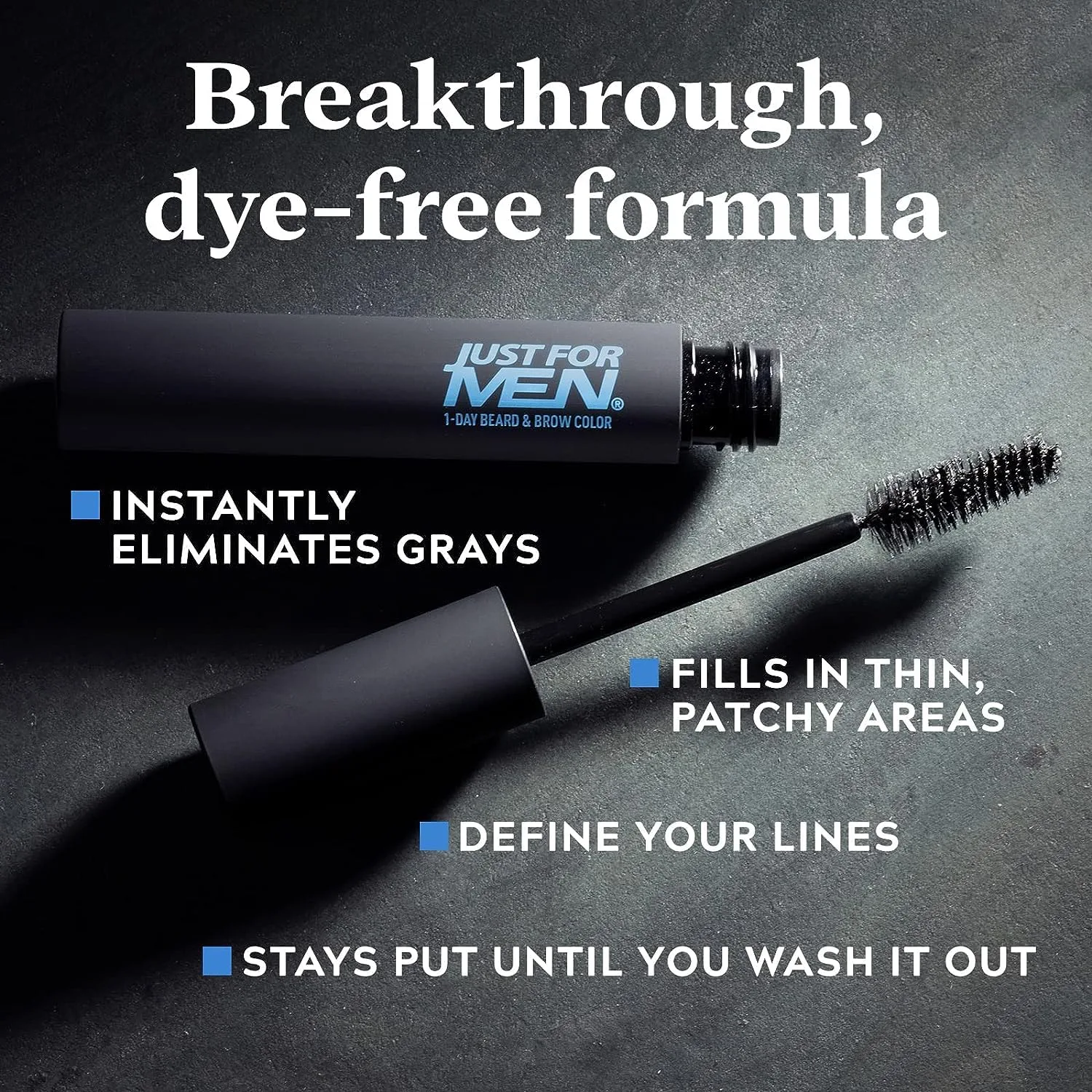 Just For Men Mustache & Beard, Jet Black, M-60, набор из 3 штук + 1-Day Beard & Brow Color, временный краситель для бровей, для более густого и четкого вида, до 30 применений, Black, Jet Black — фото 4