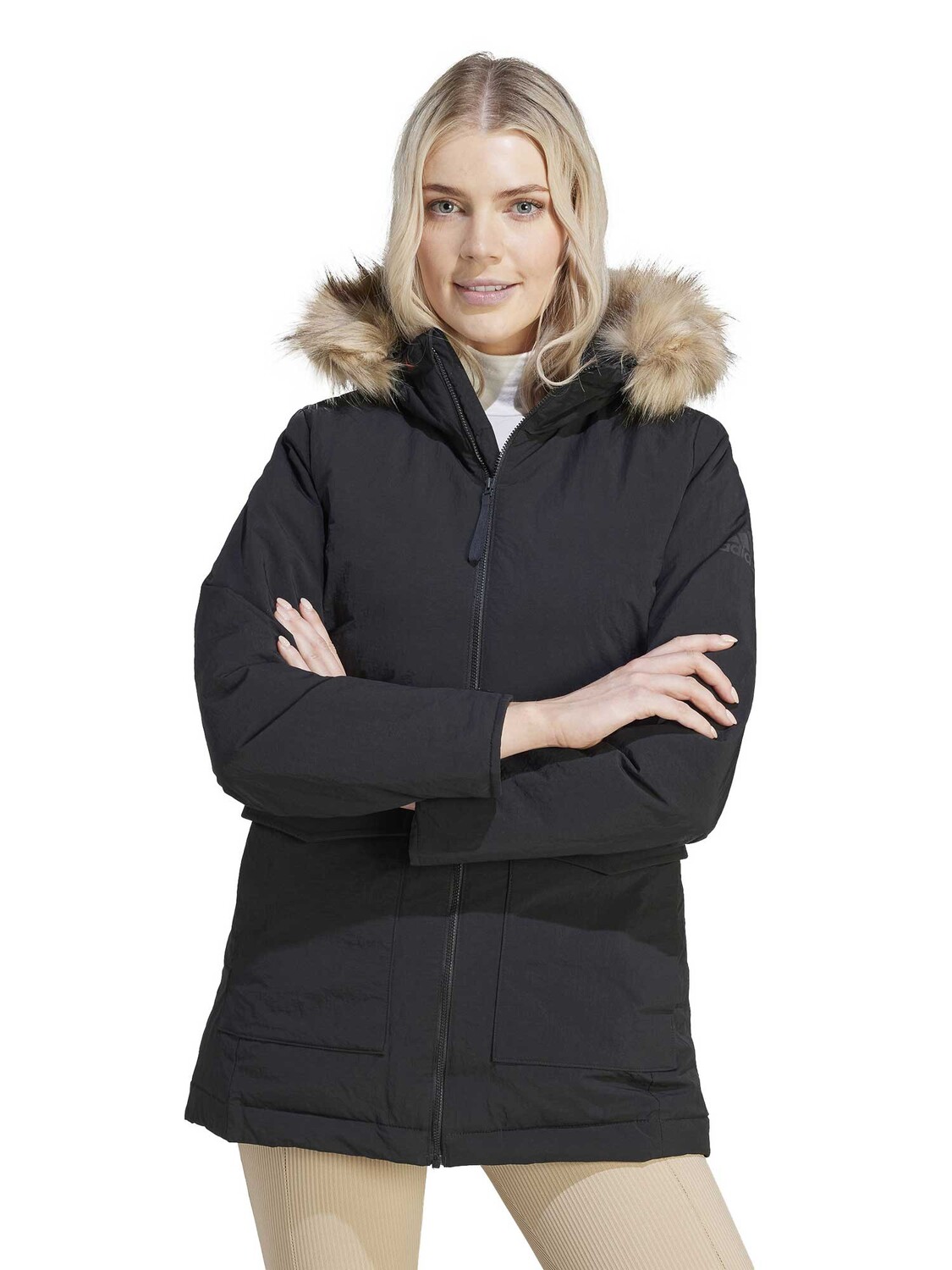 

Куртка Adidas Sportswear Hooded Fur Parka, черный