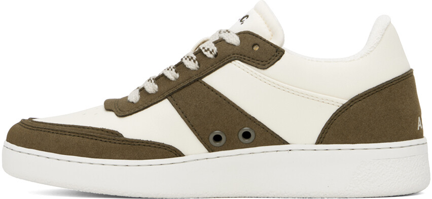 Однотонные кроссовки Off-White и цвета хаки A.P.C., цвет Khaki/White — фото 3