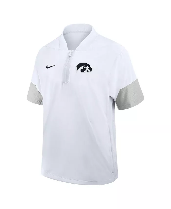 Мужская белая легкая куртка с короткими рукавами Iowa Hawkeyes 2025 для тренеров (сидлайн) Nike — фото 3