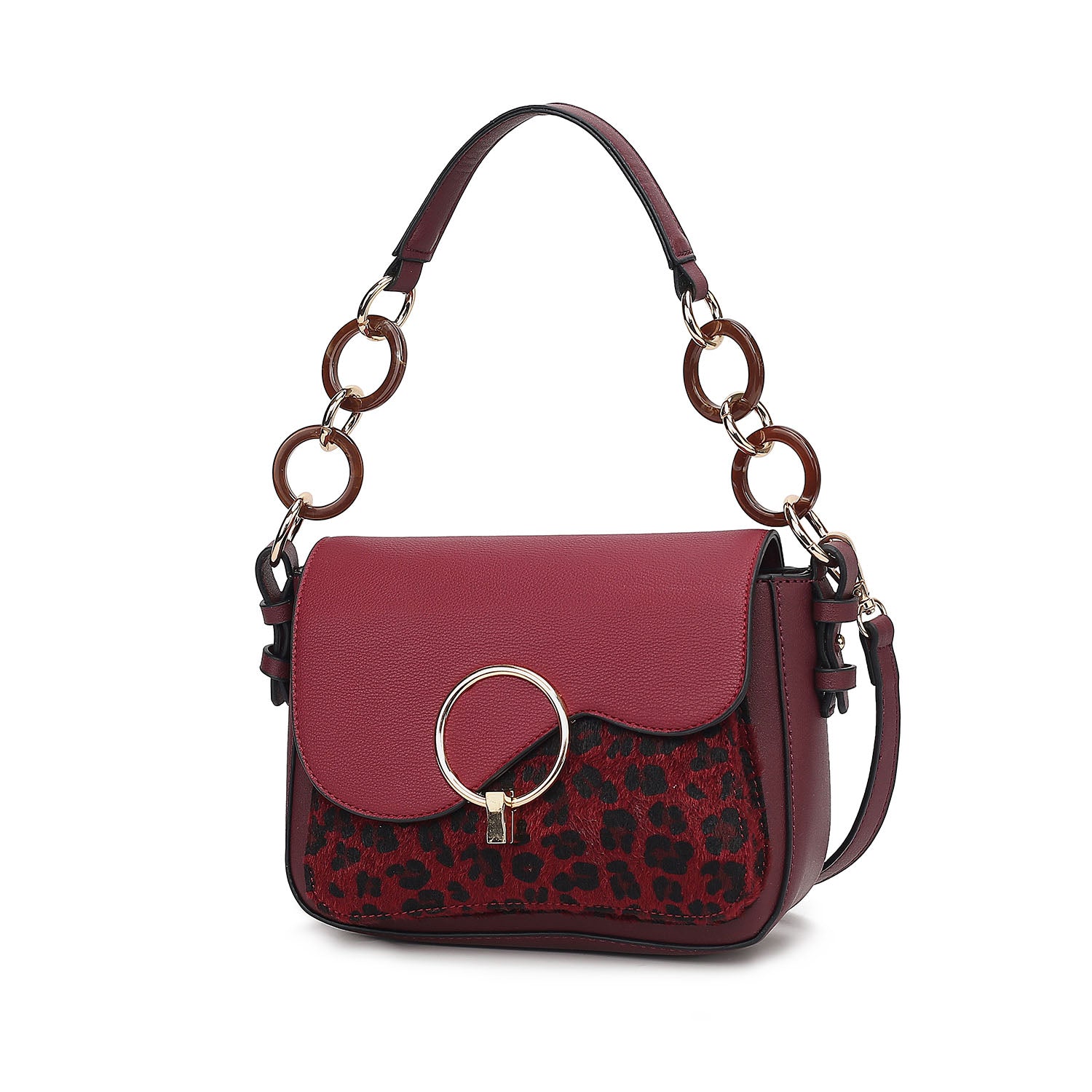 

Серена плечевая сумка кроссбоди женская с принтом под зебру от Mia K MKF Collection By Mia K., Burgundy