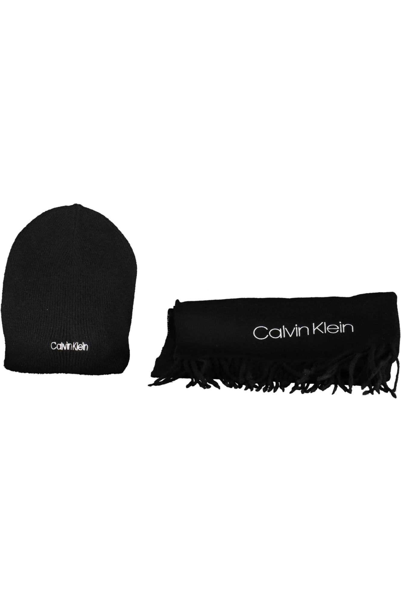

Комплект из шарфа и шапки мужской Calvin Klein с логотипом бренда, черный