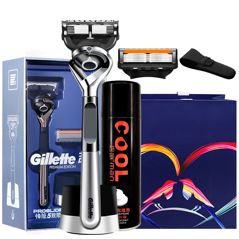 Подарочный набор Gillette Fusion5 ProGlide: бритва FlexBall + магнитная подставка + сменные кассеты + гель для бритья — фото 2