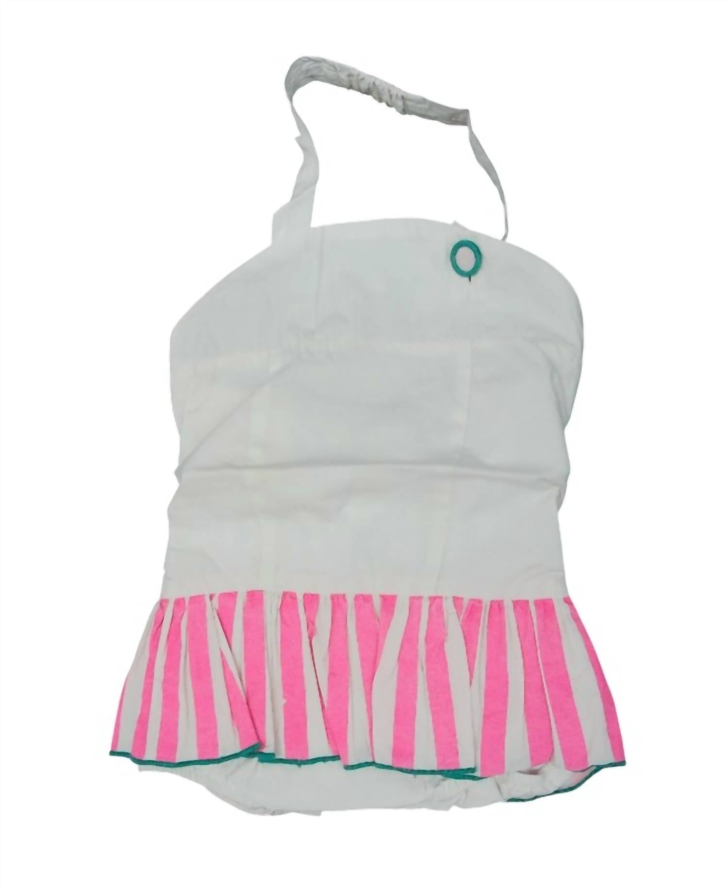 

WOVENPLAY Детский комбинезон с юбкой, белый с розово-белой полоской