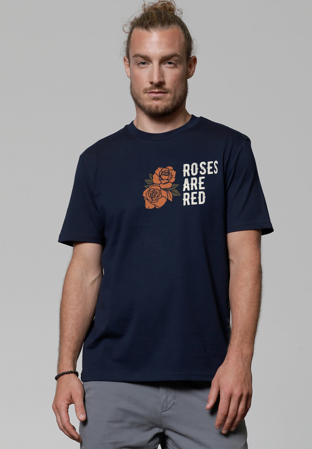 

Футболка с принтом ROSES watapparel, темно-синий