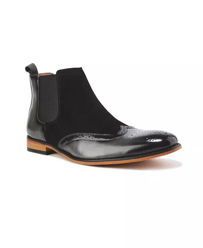 Мужские двухцветные ботинки Chelsea Wingtip Brogue Gino Vitale, серый — фото 3