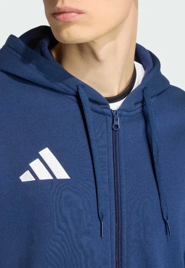 Толстовка с капюшоном на молнии Entrada26 full zip hoodie zip up sweatshirt Adidas Performance, темно-синий с белым — фото 3