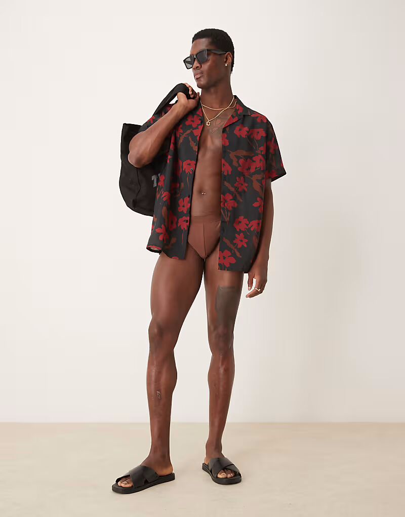 

Плавки-шорты ASOS DESIGN коричневого цвета