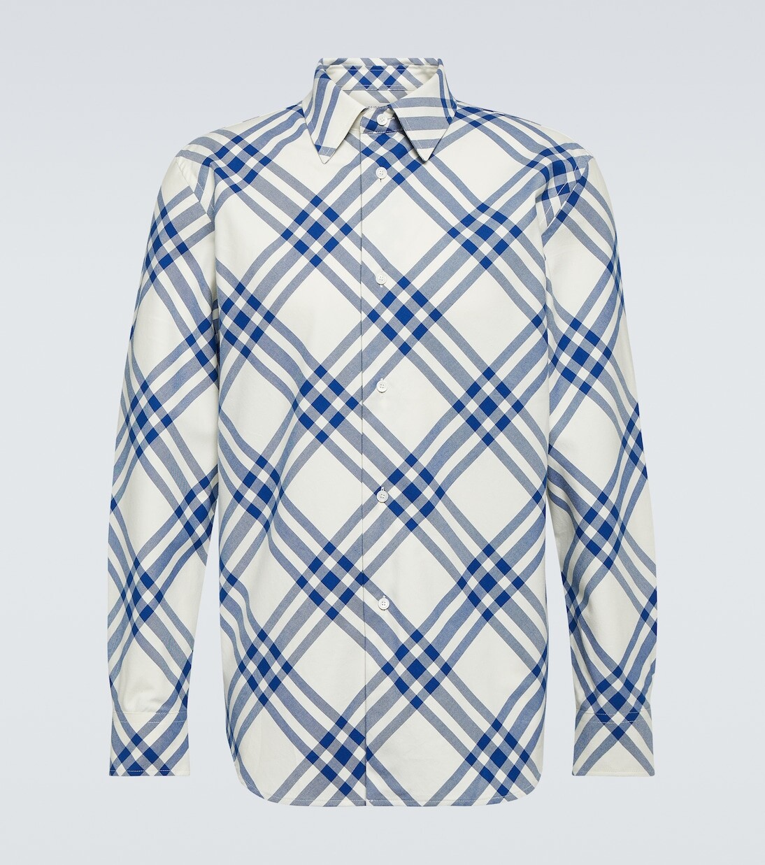 

Рубашка из хлопковой фланели в клетку Burberry, синий