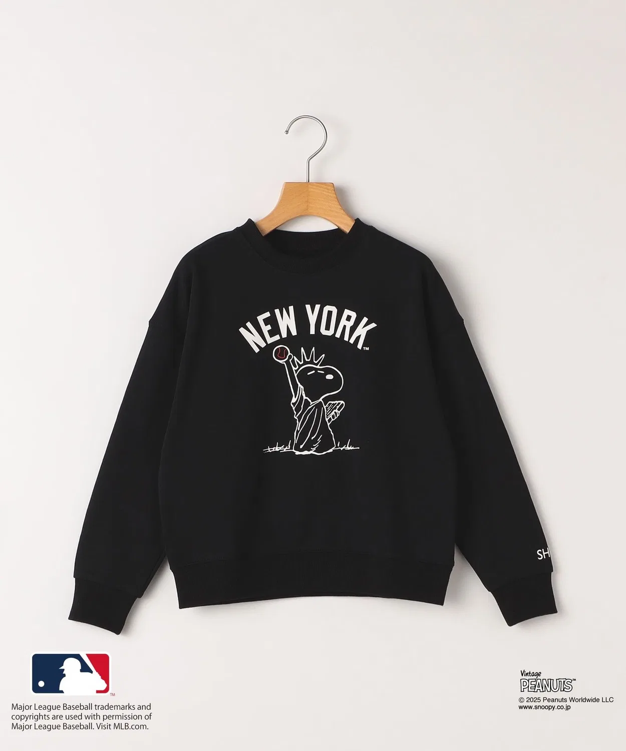 Свитшот детский MLB × PEANUTS коллаборация SHIPS, 85-95см, чёрный