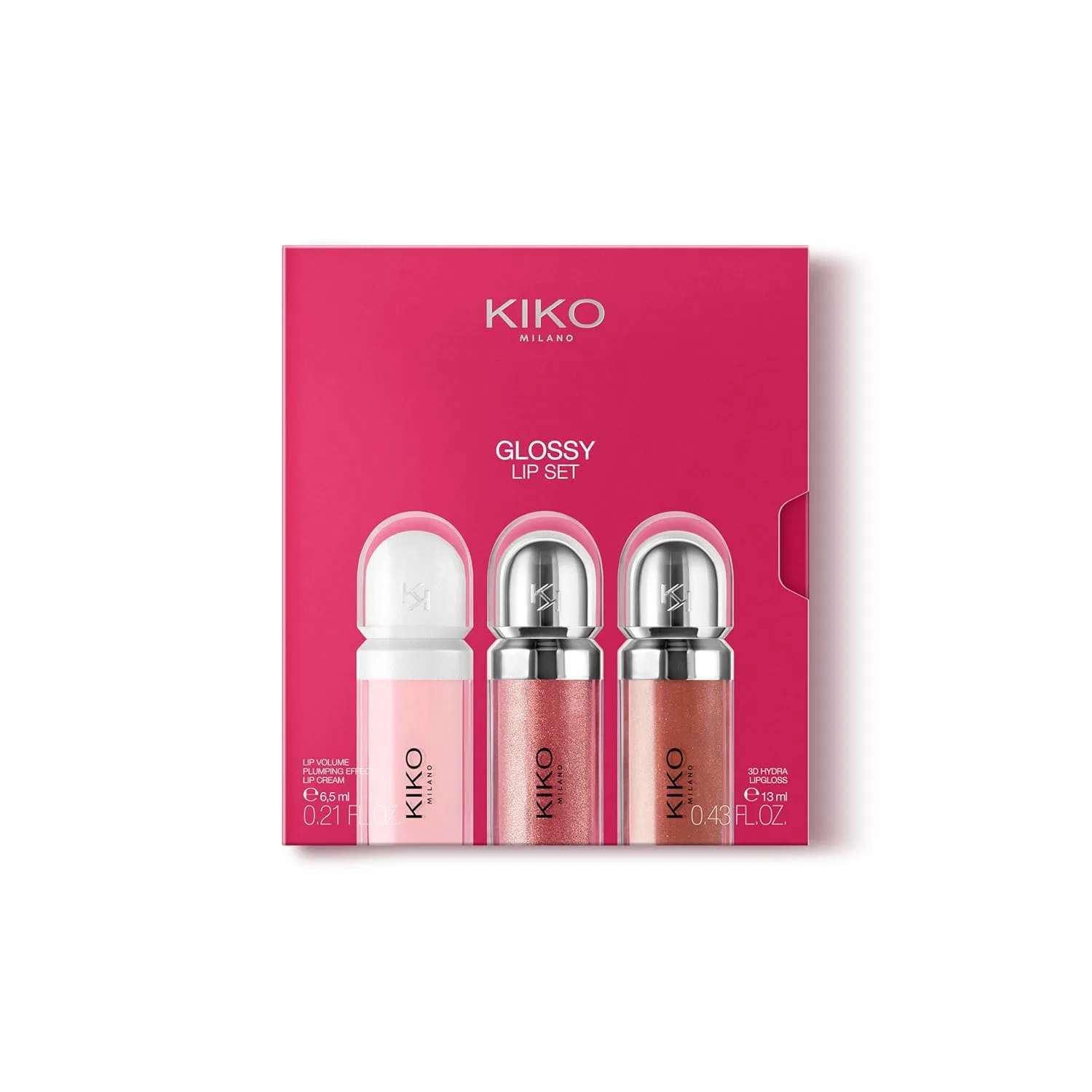 Набор для губ KIKO Milano Glossy Lip Set: 2 блеска и 1 крем для губ Kiko Milano