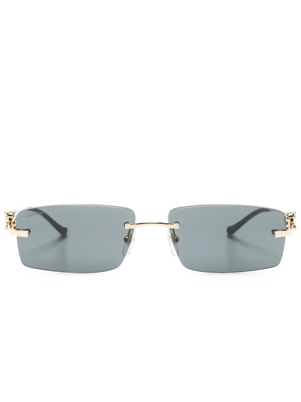 

Солнцезащитные очки Panther в прямоугольной оправе Cartier Eyewear, золотой