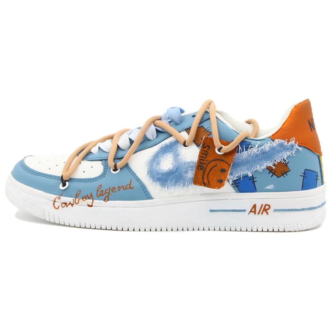 

Кроссовки Nike Air Force 1 Skateboarding Shoes Men Low-top White, голубой, Синий, Кроссовки Nike Air Force 1 Skateboarding Shoes Men Low-top White, голубой