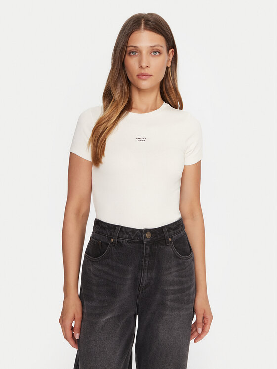 

Футболка slim fit W5BP45 KA0H1 Guess Jeans, бежевый