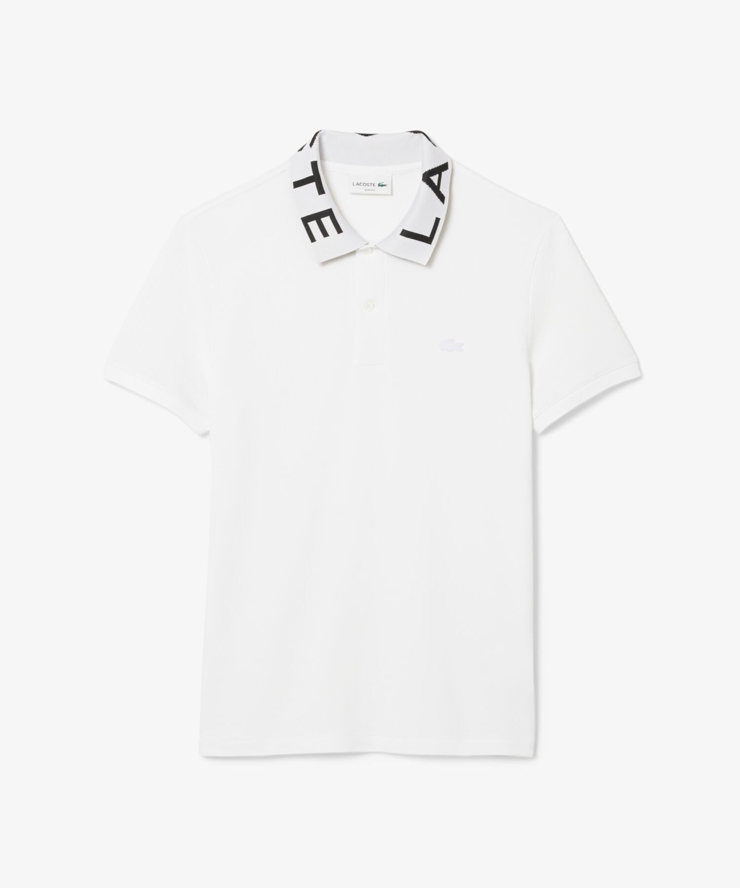Рубашка-поло LACOSTE с жаккардовым воротником, White — фото 3