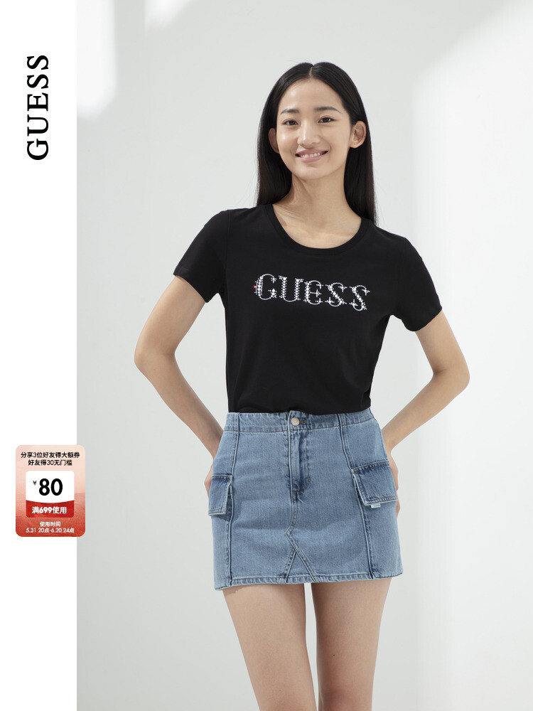 

Футболка женская Guess с короткими рукавами, серый