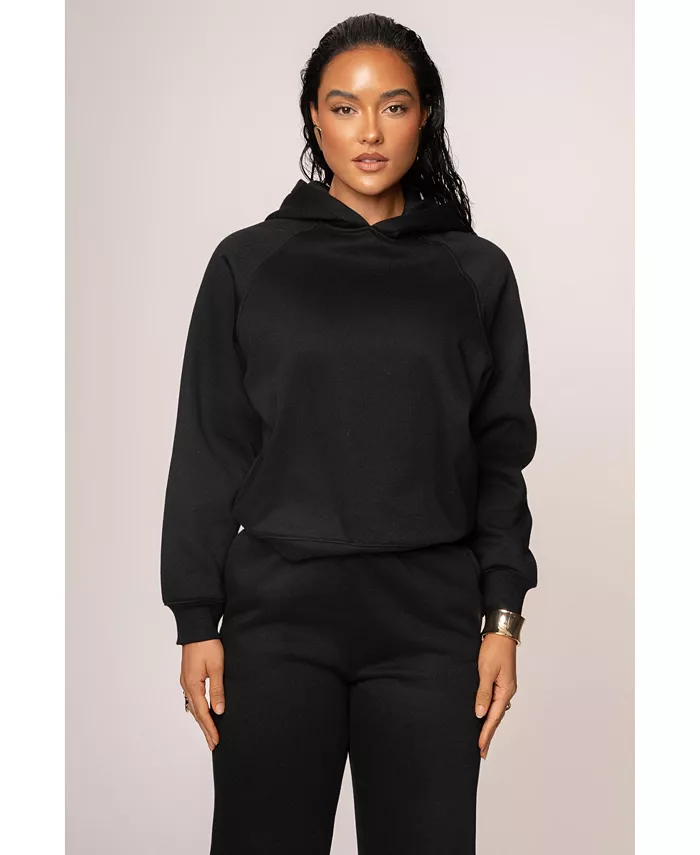 

Женская серая толстовка с капюшоном и логотипом JLUXLABEL, черный